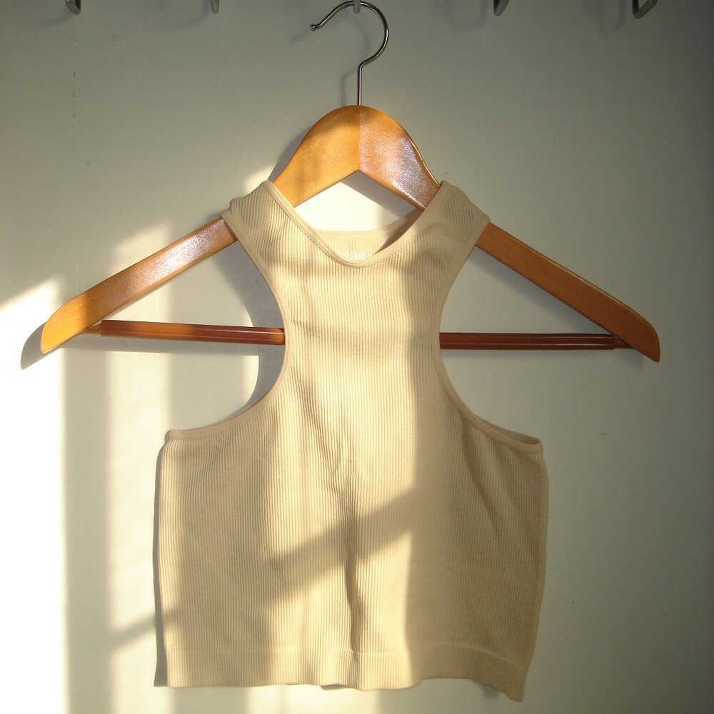 Beige Cropped Tank Top